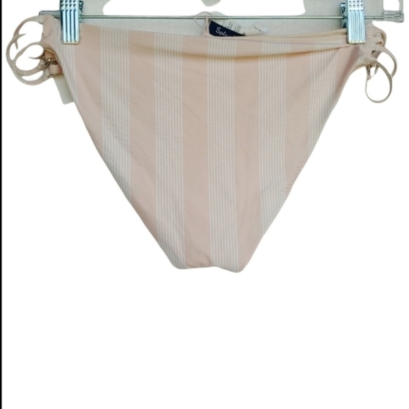 Splendid Vertical Stripe Light Pink Cutout Bikini Summer - Picture 4 of 7